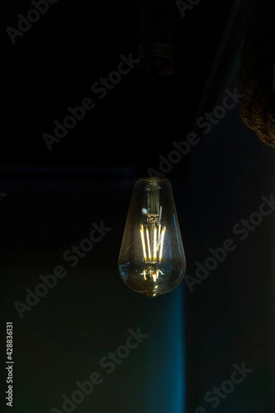Obraz Led Filament rustic bulb yellow