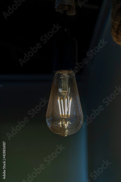 Obraz Led Filament rustic bulb yellow