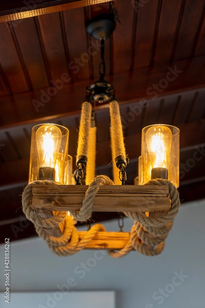 Obraz Led Filament rustic bulb yellow