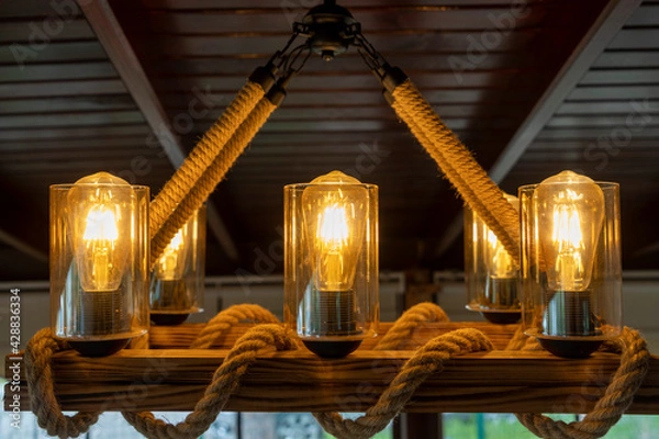 Obraz Led Filament rustic bulb yellow