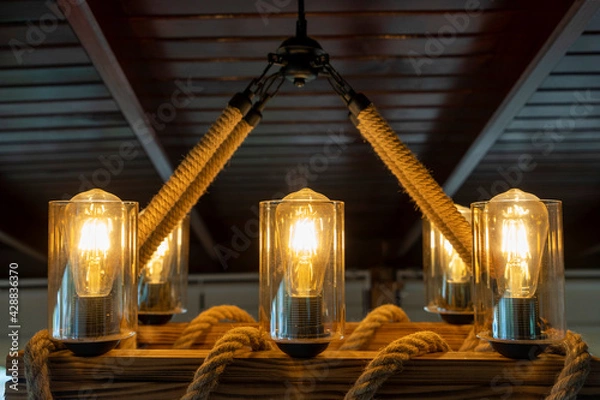 Obraz Led Filament rustic bulb yellow