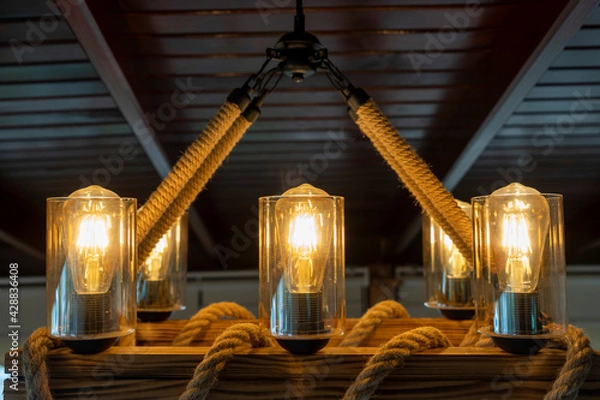 Obraz Led Filament rustic bulb yellow