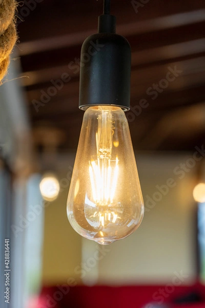 Obraz Led Filament rustic bulb yellow