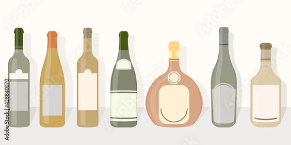 Obraz Glass bottles set isolated on light background