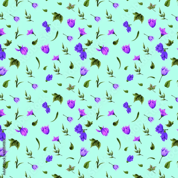 Obraz Repeat pattern with pastel background for textile and fabric design.
