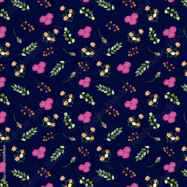 Obraz Floral repeat pattern design for fabric