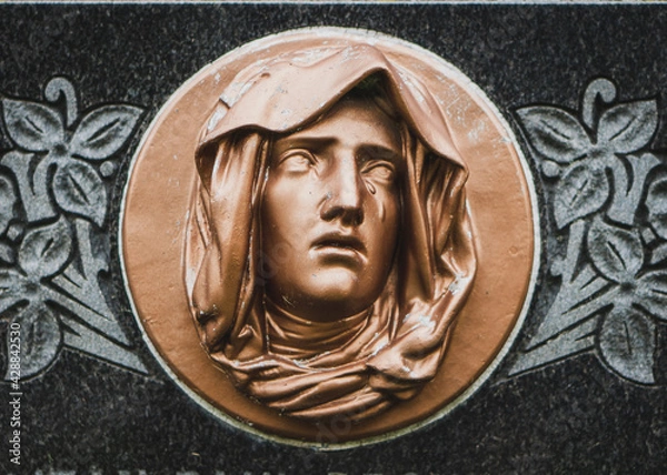 Obraz Stone sculpture crying face