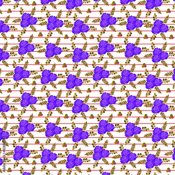 Obraz stripe flower repeat pattern for textile and fabric