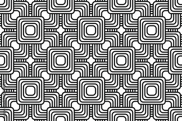 Obraz Rounded squares layered diagonal monochrome vector pattern