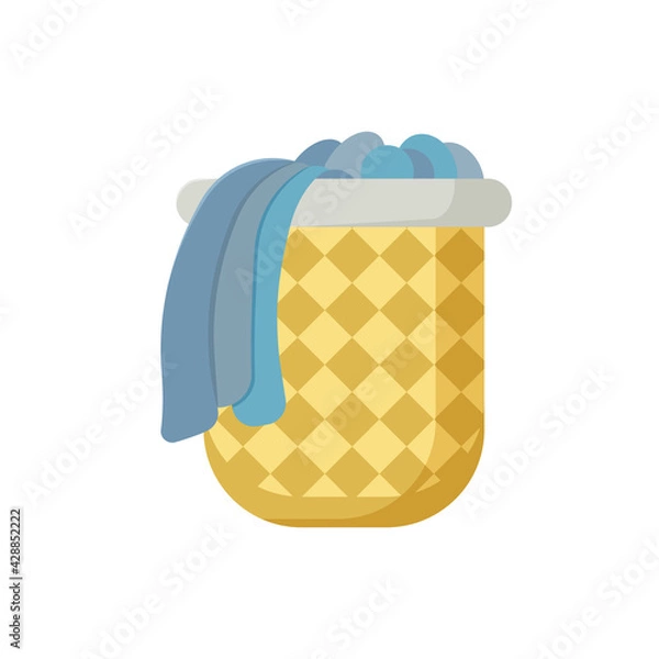 Obraz Vector icon. Flat style. Isolated vector illustration on a white background. Basket for dirty pain