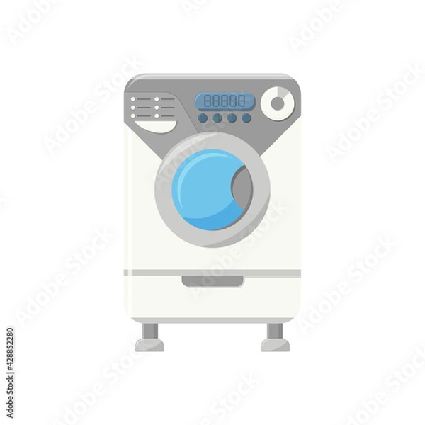 Obraz Vector icon. Flat style. Isolated vector illustration on a white background. Washing machine.