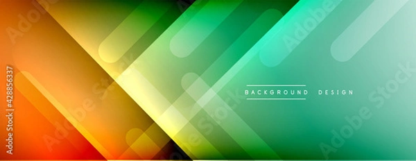 Fototapeta Dynamic lines abstract background. 3D shadow effects and fluid gradients. Modern overlapping forms