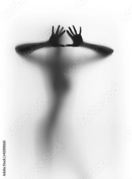 Obraz diffuse human female silhouette, hands, fingers