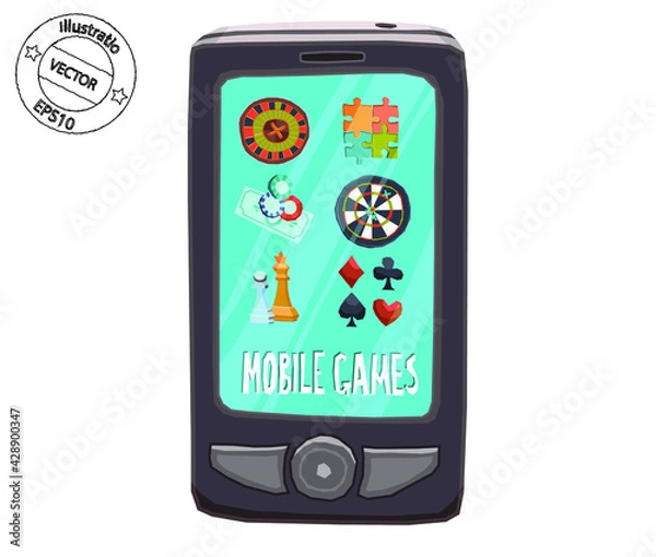Fototapeta Mobile games set