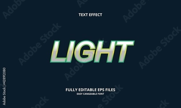 Fototapeta Editable text effect light title style