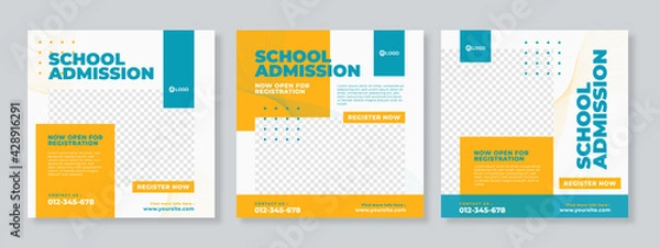 Obraz School admission social media template premium vector
