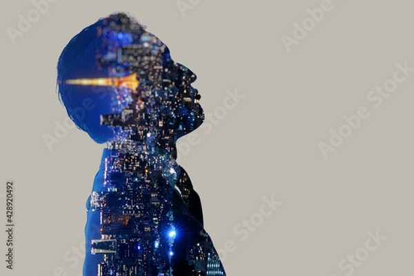 Obraz 都心で働くビジネスマンの抽象イメージ