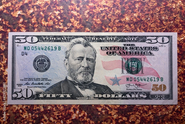 Obraz 50 us dollars on marble background