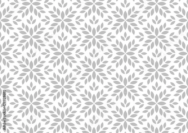 Obraz Flower geometric pattern. Seamless vector background. White and gray ornament. Ornament for fabric, wallpaper, packaging. Decorative print.