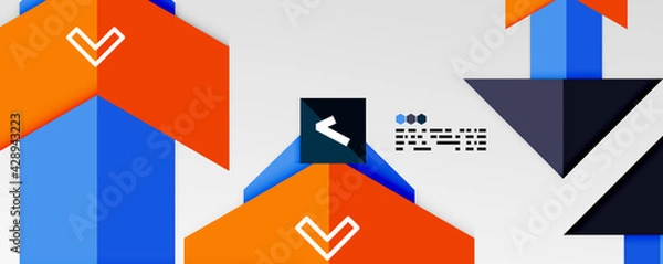 Obraz Shiny color triangles and geometric shapes vector abstract background