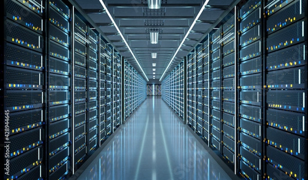 Fototapeta Server room data center - 3d rendering