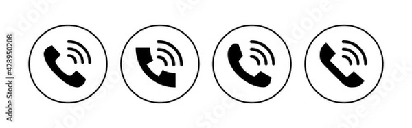 Fototapeta Call icon set. telephone icon vector. phone icon vector. contact us
