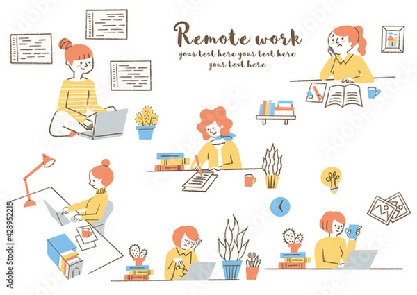 Fototapeta リモートワーク_セット2_02