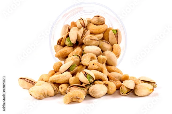 Fototapeta Splashed nuts mix