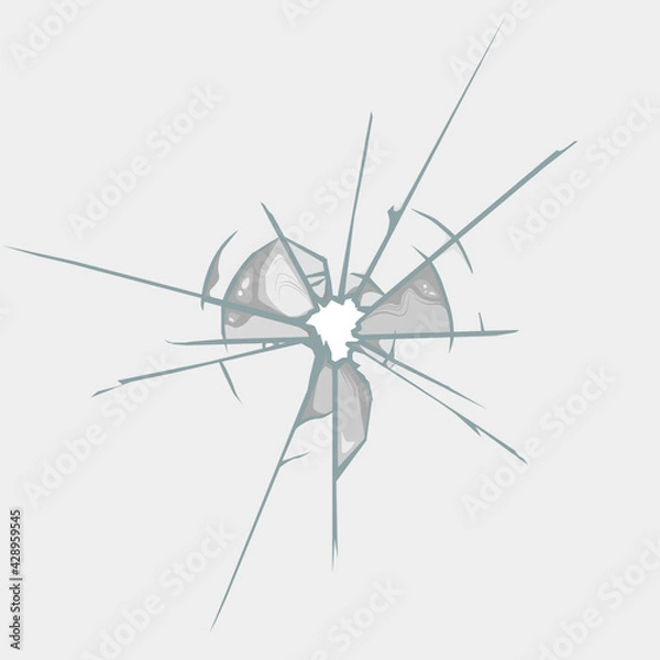 Obraz vector of glass, window cracked or breaking