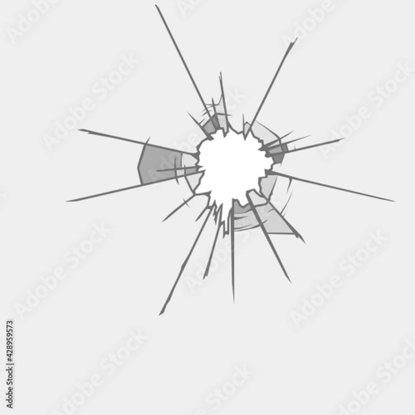 Obraz vector of glass, window cracked or breaking