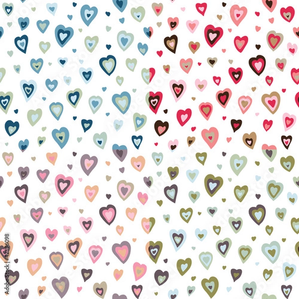 Fototapeta Seamless retro fifties hearts design pattern