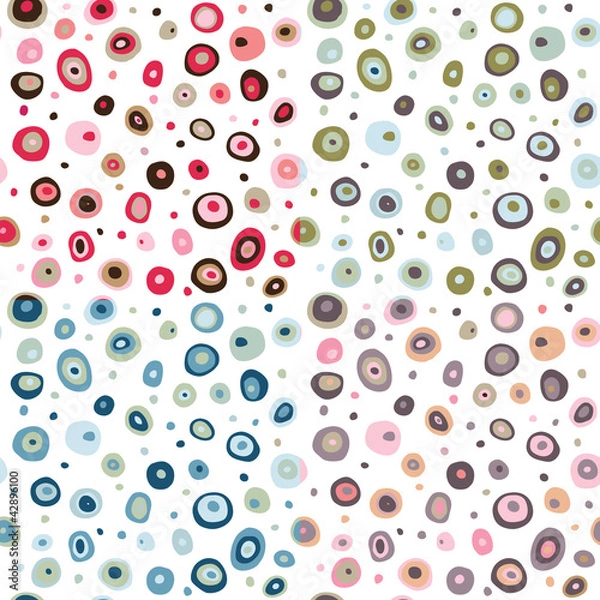 Fototapeta Seamless retro fifties circle design pattern