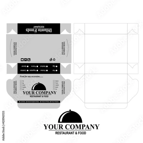 Fototapeta Simple box packaging design template 