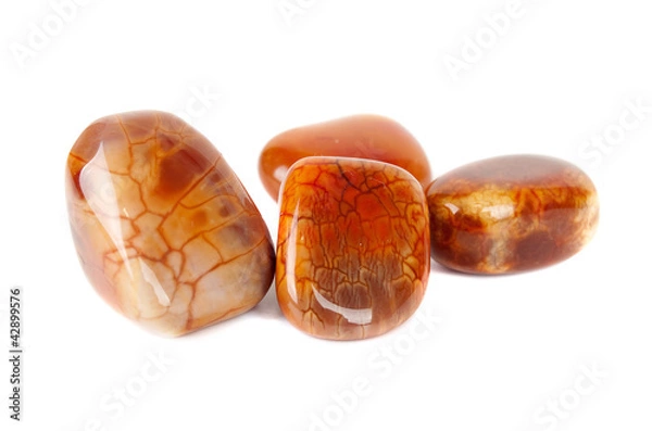 Obraz Polished orange striped agate