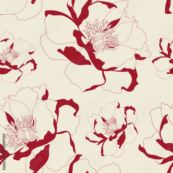 Obraz Beautiful seamless pattern with floral background.
