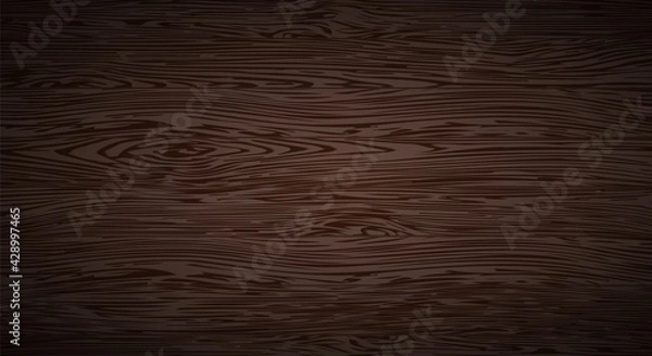 Fototapeta Vector realistic dark wood background