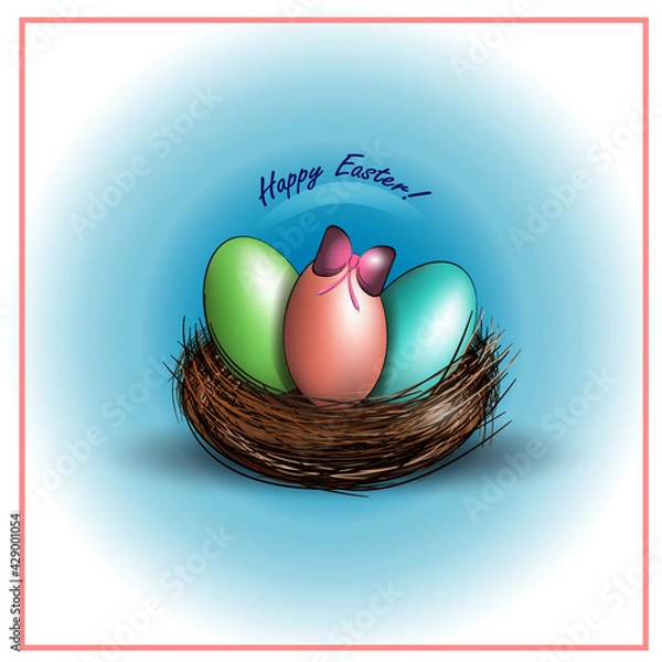 Fototapeta easter eggs in a basket