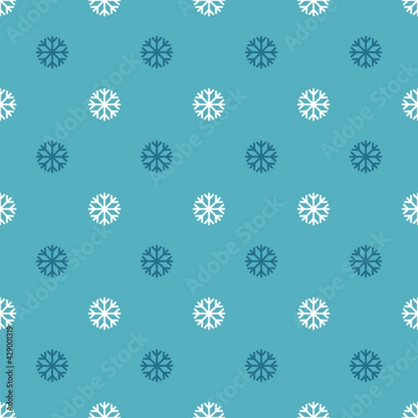 Fototapeta Vector seamless snowflakes pattern. Snowfall winter background
