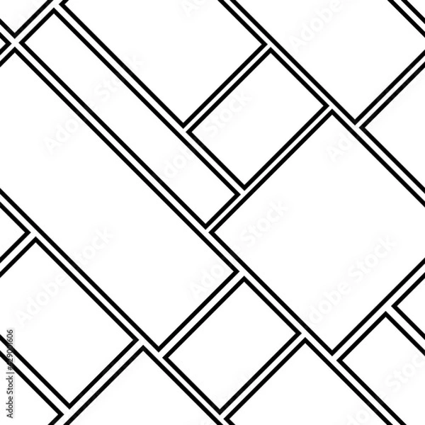 Fototapeta Vector seamless geometric pattern with lines, squares and rectangles