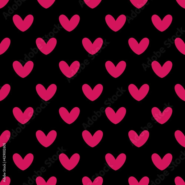 Fototapeta Vector seamless heart pattern. Valentines day background