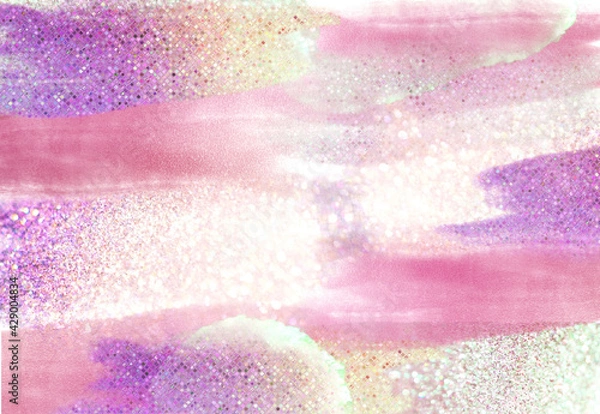 Fototapeta 背景 テクスチャ 水彩 グランジ かすれ キラキラ グリッター ホイル ラメ 光沢 艶 ピンク