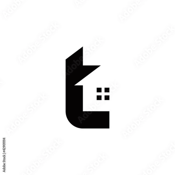 Fototapeta t initial home logo design vector template