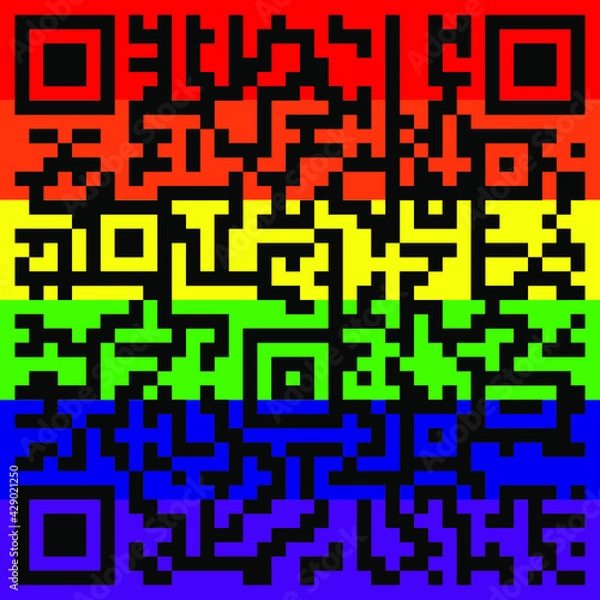 Obraz New LGBTQ+,  Vector QR Code for LGBTQ+, Pride symbol.