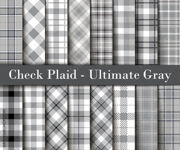 Obraz Set Ultimate Gray Tartan Plaid Seamless Patterns.