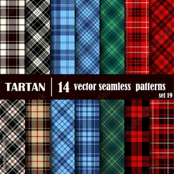 Obraz Set Tartan Seamless Pattern.