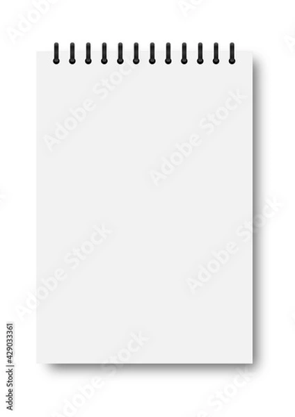 Fototapeta realistic mockup of a notebook on a spring