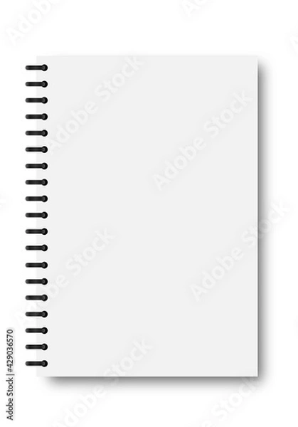 Fototapeta realistic mockup of a notebook on a spring