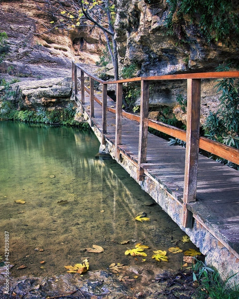 Fototapeta natural pools in the Charcos de Quesa, in Valencia, located in the Valencian Community, Spain