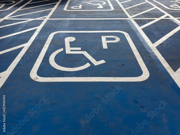 Obraz Accessible parking or parking for disabled people.