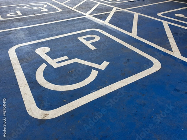 Obraz Accessible parking or parking for disabled people.